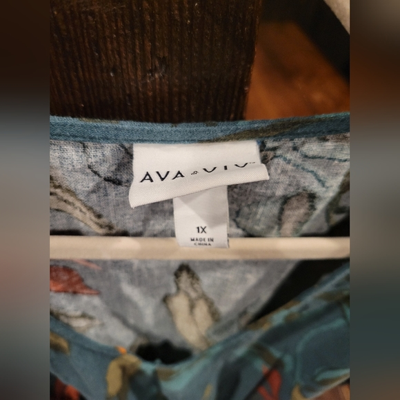 Ava & Viv Linen-Blend Dress 1X - Picture 3 of 6